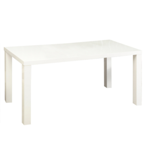 Jedálenský stôl rozkladací, biela vysoký lesk HG, 140-180×80 cm, ASPER NEW TYP 1