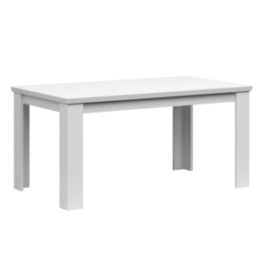Rozkladací jedálenský stôl, biela, 160-200×91 cm, ARYAN
