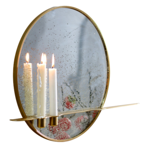 Zrkadlo so stojanom na 2 sviečky