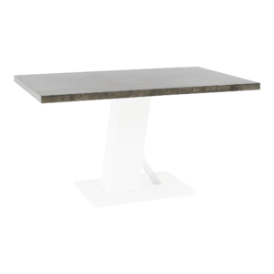 Jedálenský stôl, betón/biela matná, 138×90 cm, BOLAST