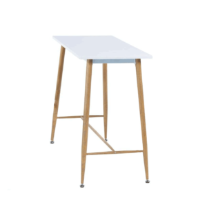 Barový stôl, biela/buk, 110×50 cm, DORTON