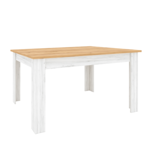 Jedálenský stôl, rozkladací, dub craft zlatý/dub craft biely, 135-184×86 cm, SUDBURY