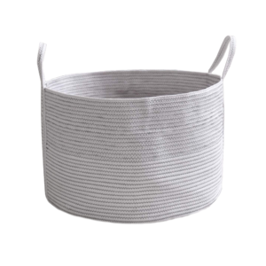 TEMPO-KONDELA GEOS, pletený kôš, biela/sivá, 50×30 cm