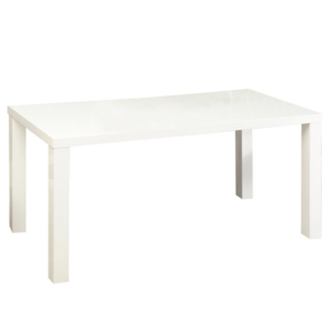 Jedálenský stôl, biela vysoký lesk HG, 120×80 cm, ASPER NEW TYP 2