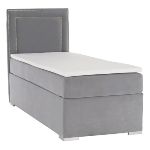 Boxspringová posteľ, jednolôžko, svetlosivá, 80×200, ľavá, BILY