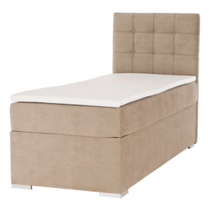 Boxspringová posteľ, jednolôžko, svetlohnedá, 90×200, pravá, DANY