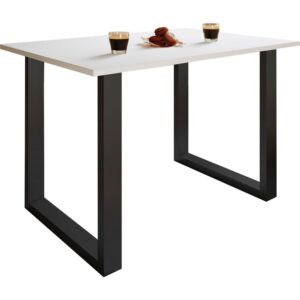 Jedálenský Stôl Xona Biely/čierny 140×80 Cm