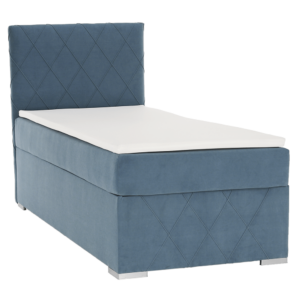 Boxspringová posteľ, jednolôžko, modrá, 90×200, ľavá, PAXTON